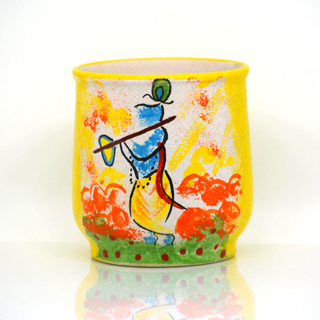Abstract Krishna Ceramic Pot
