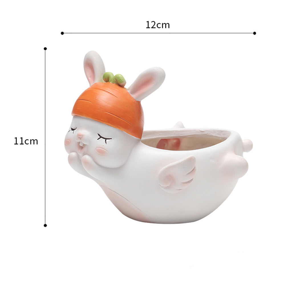 Cute Flying Rabbit Resin Succulent Pot