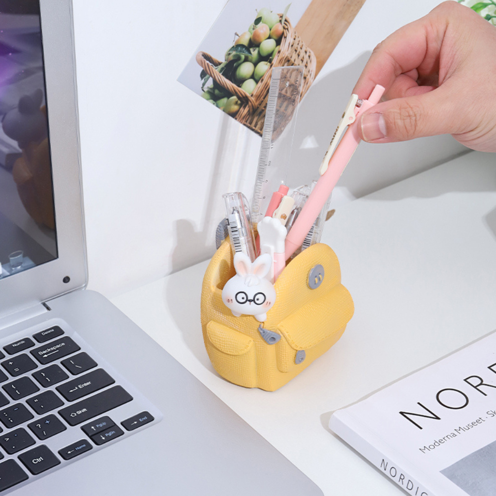  Rabbit Peeping Out From Bag Resin Succulent Pot