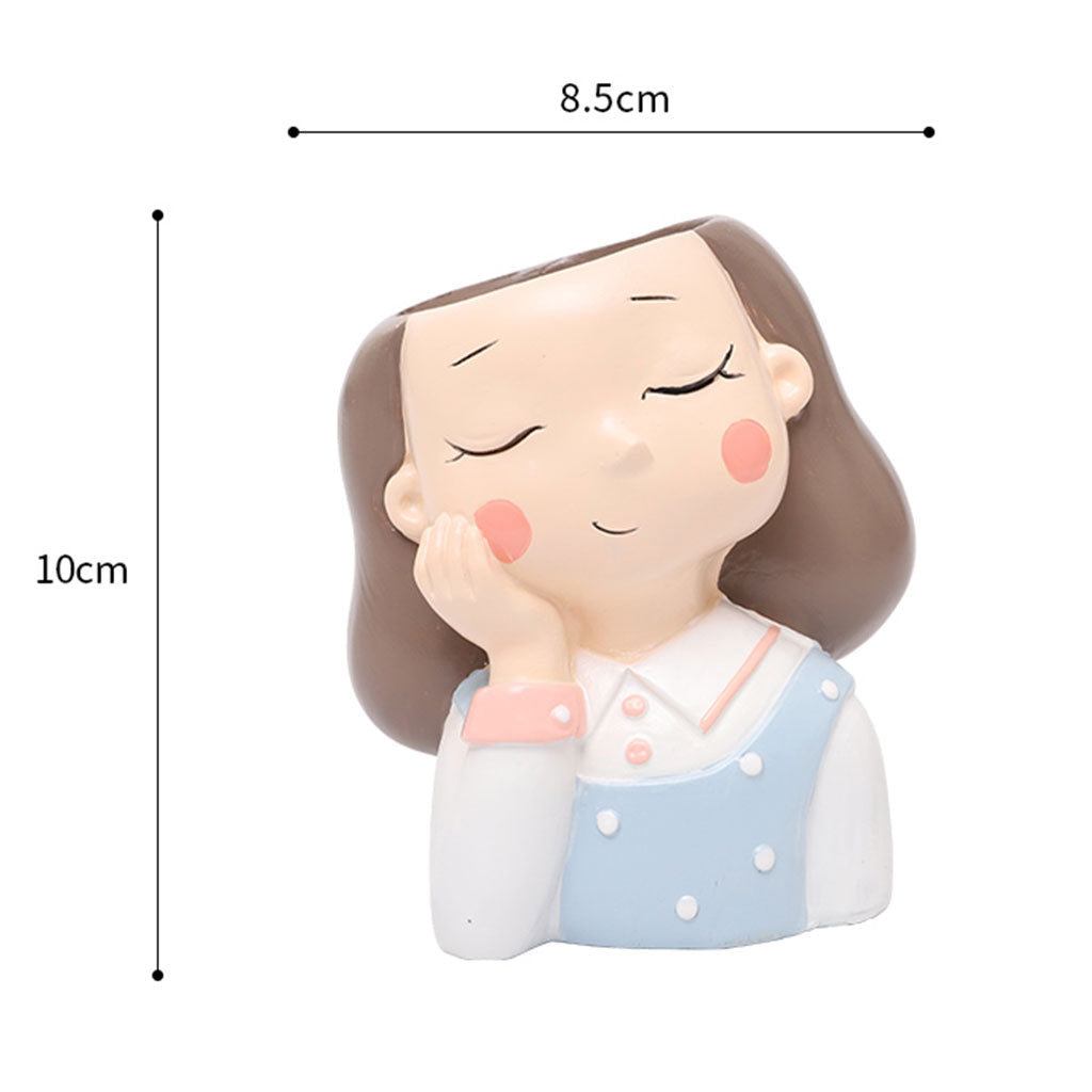  Adorable Thinking Girl Resin Succulent Pot