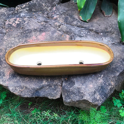  Set Of 2 Chiselled Bonsai Ceramic Tray Kok