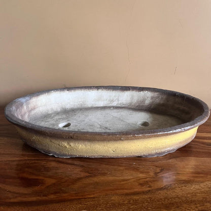  Contoured Oval Ceramic Bonsai Tray