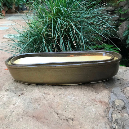  Set Of 2 Chiselled Bonsai Ceramic Tray Kok