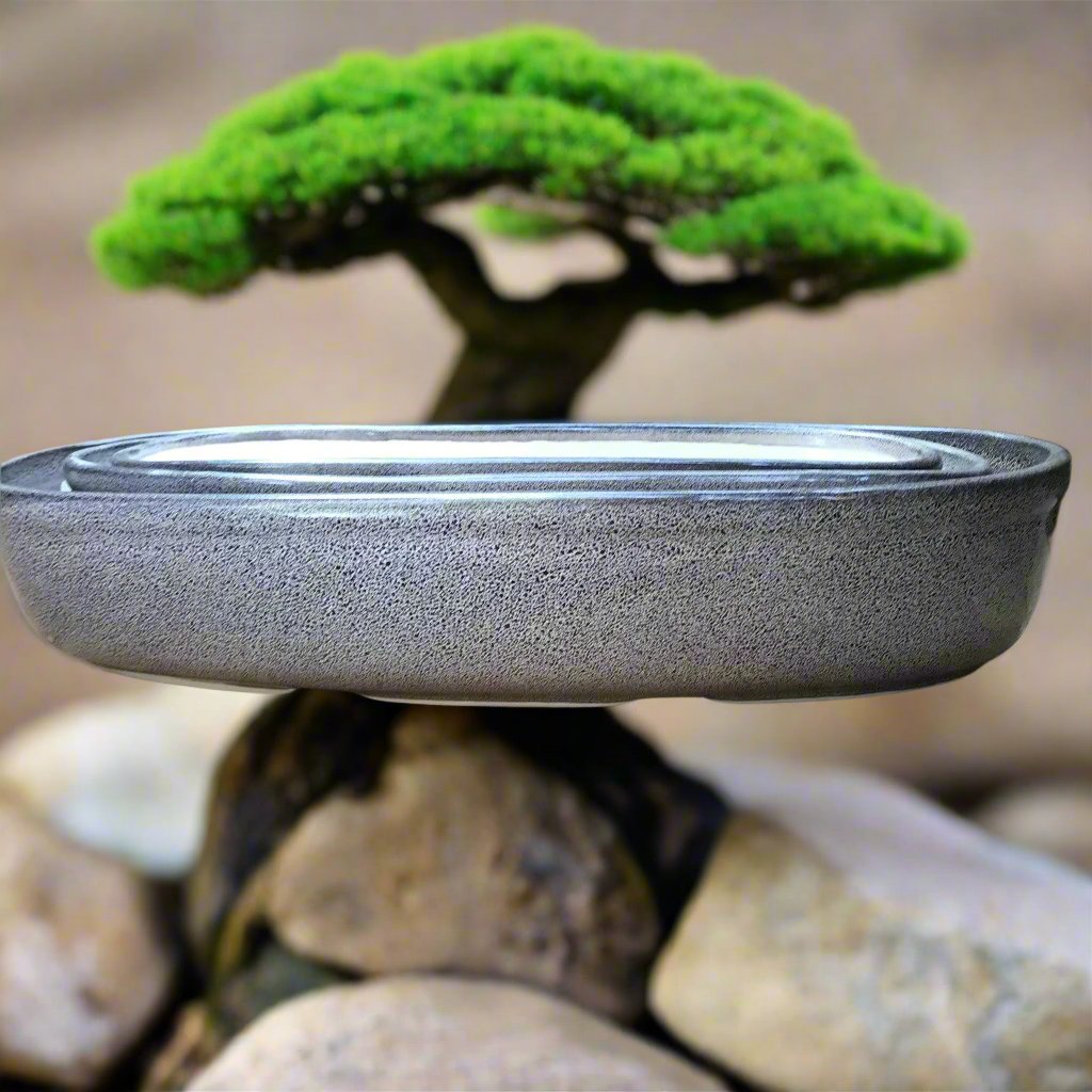  Set Of 2 Chiselled Bonsai Ceramic Tray Kok