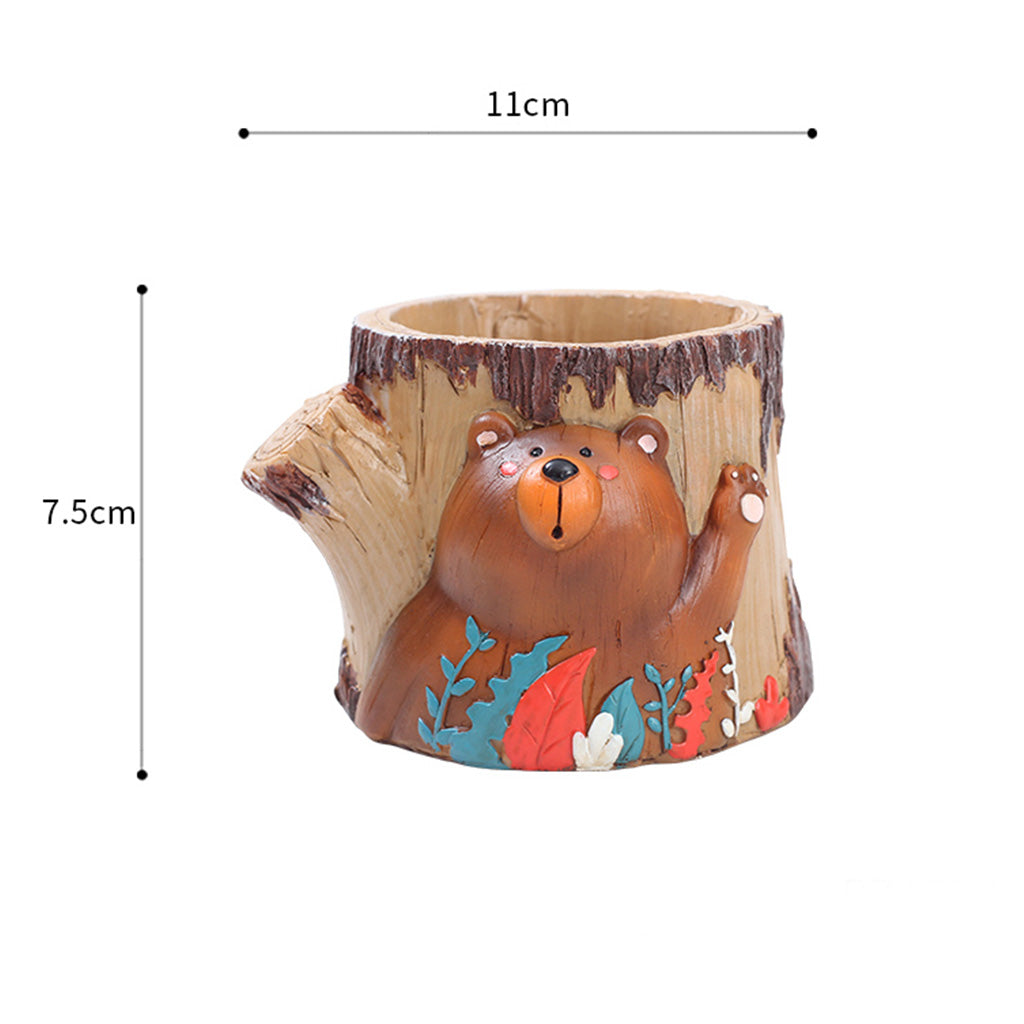 Cute Waving Bear Resin Succulent Pot