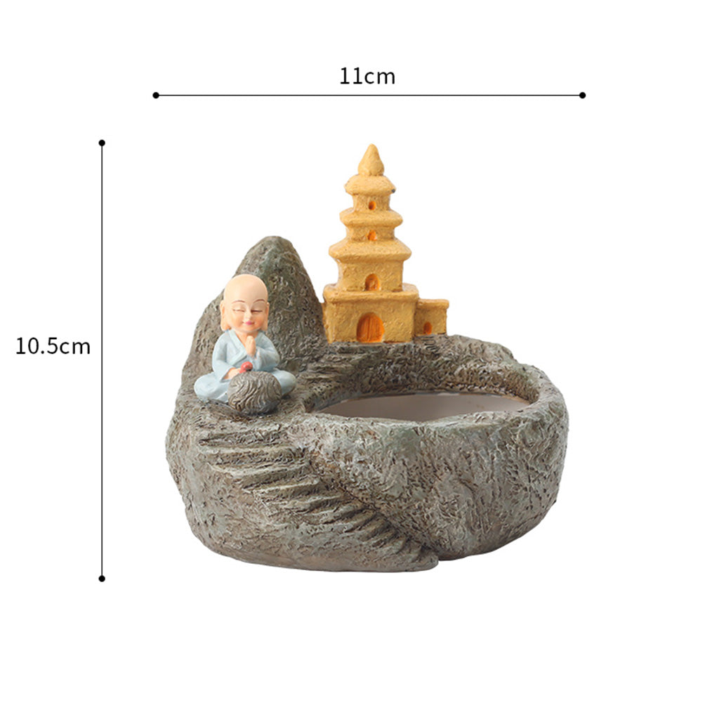  Cute Monk Meditating Resin Succulent Pot