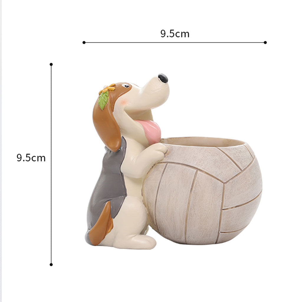  Cute Playful Dog Resin Succulent Pot