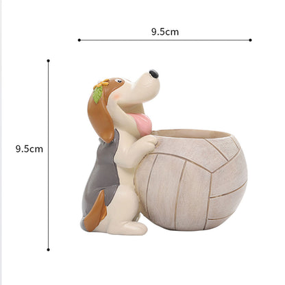  Cute Playful Dog Resin Succulent Pot