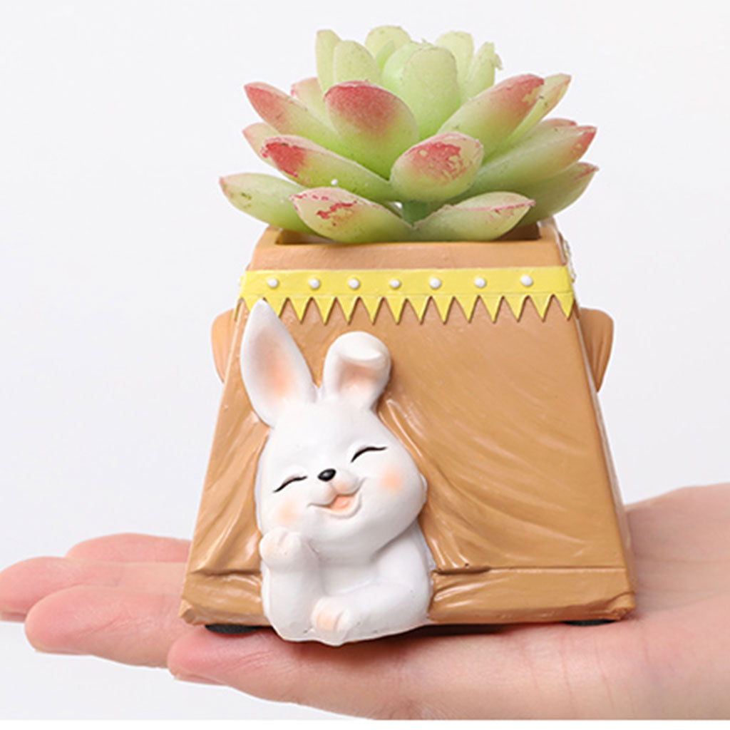  Cute Kitty In Tent Resin Succulent Pot