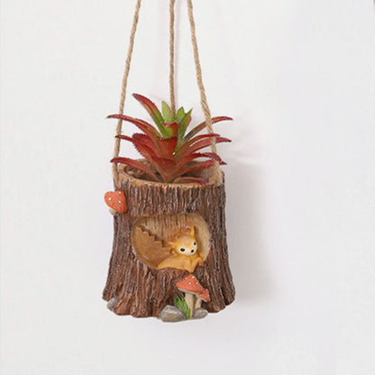  Deer Starring Outside Window Hanging Resin Succulent Pot