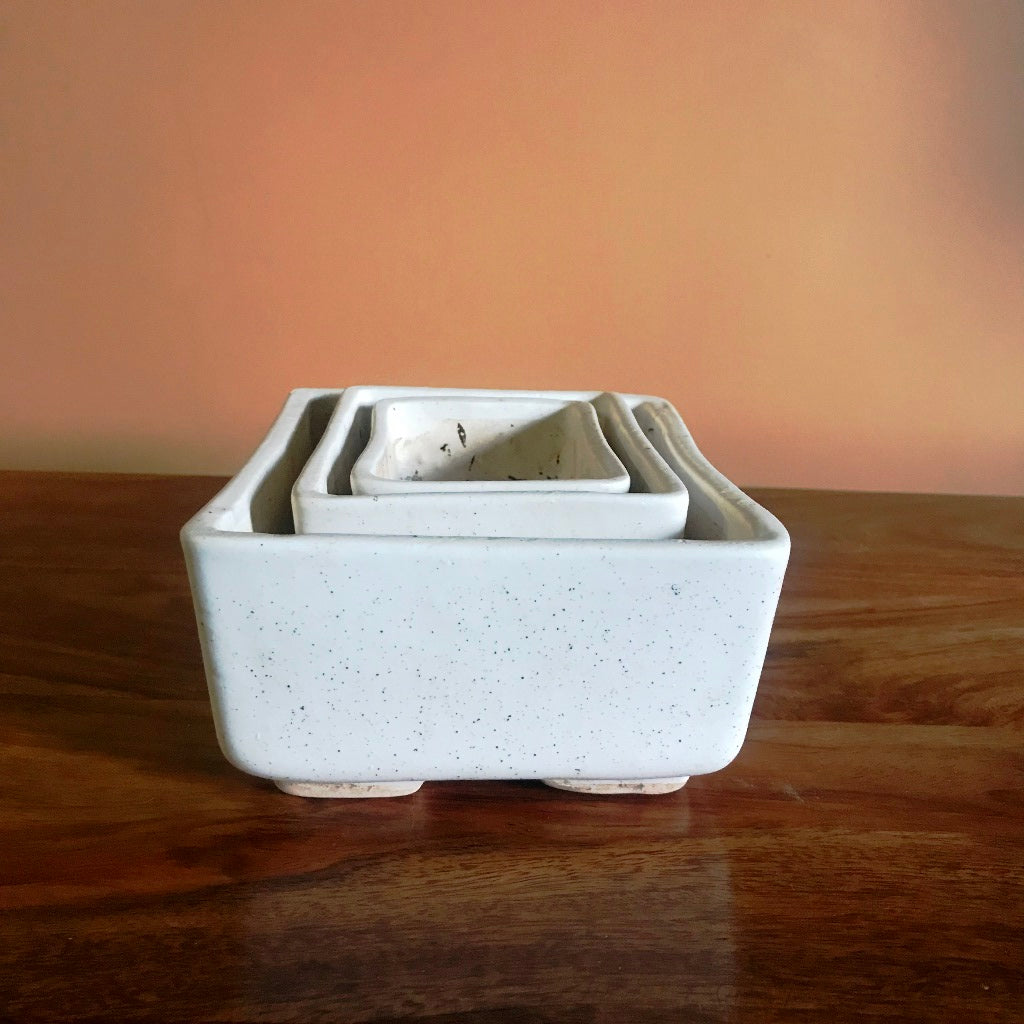  Rectangular Bonsai Ceramic Tray Set