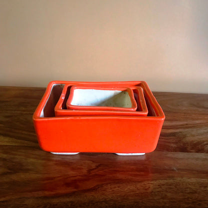  Rectangular Bonsai Ceramic Tray Set