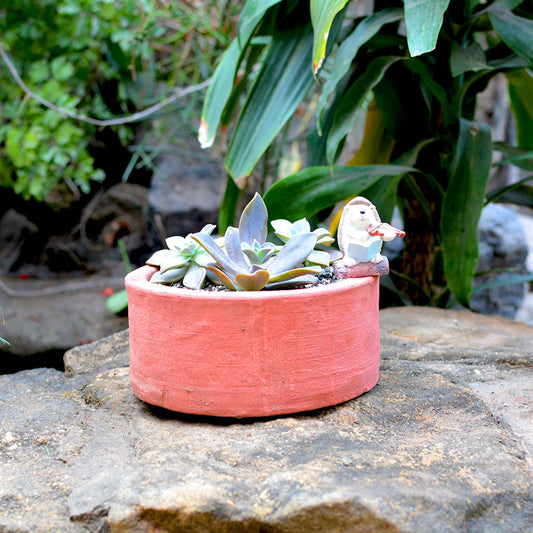  Set Of 3 Medium Circular Terracotta Pot
