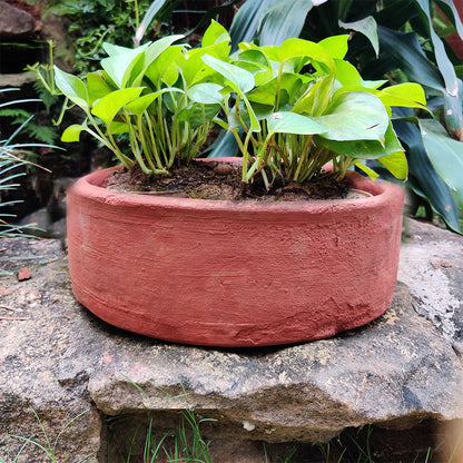  Set Of 2 Plain Circular Terracotta Pot