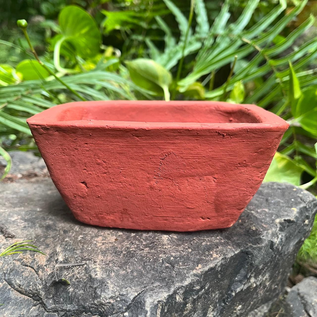  Set Of 4 Rectangle Bonsai Terracotta Pots