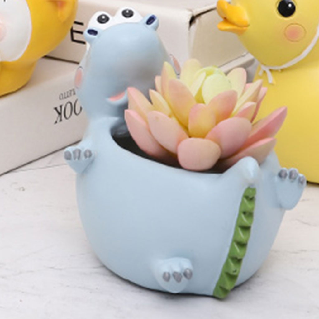  Sleeping Dinosaur Resin Succulent Pot