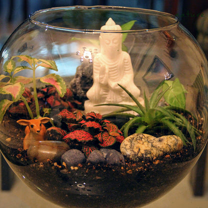  10" Glass Fish Pot Planter W/o Neck