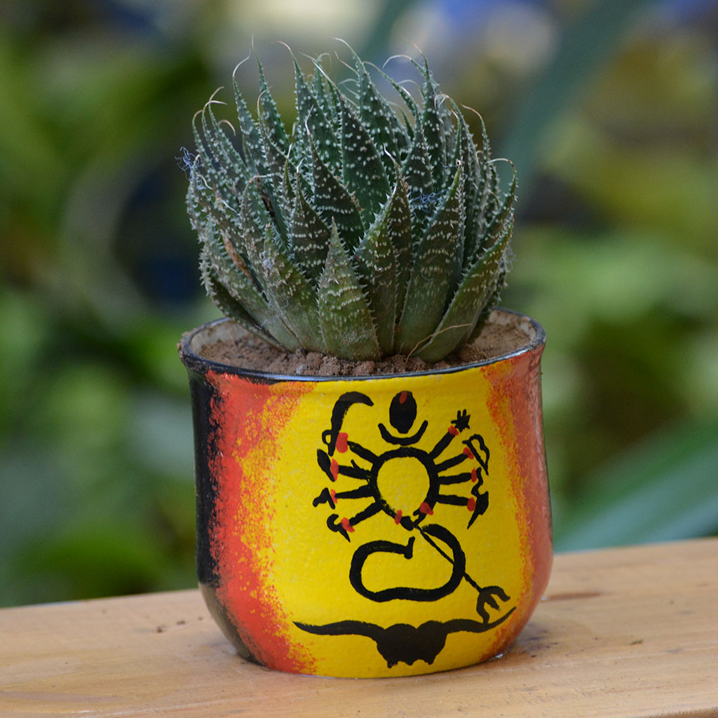  Abstract Durga Ceramic Pot
