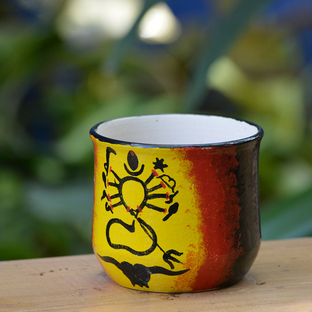  Abstract Durga Ceramic Pot