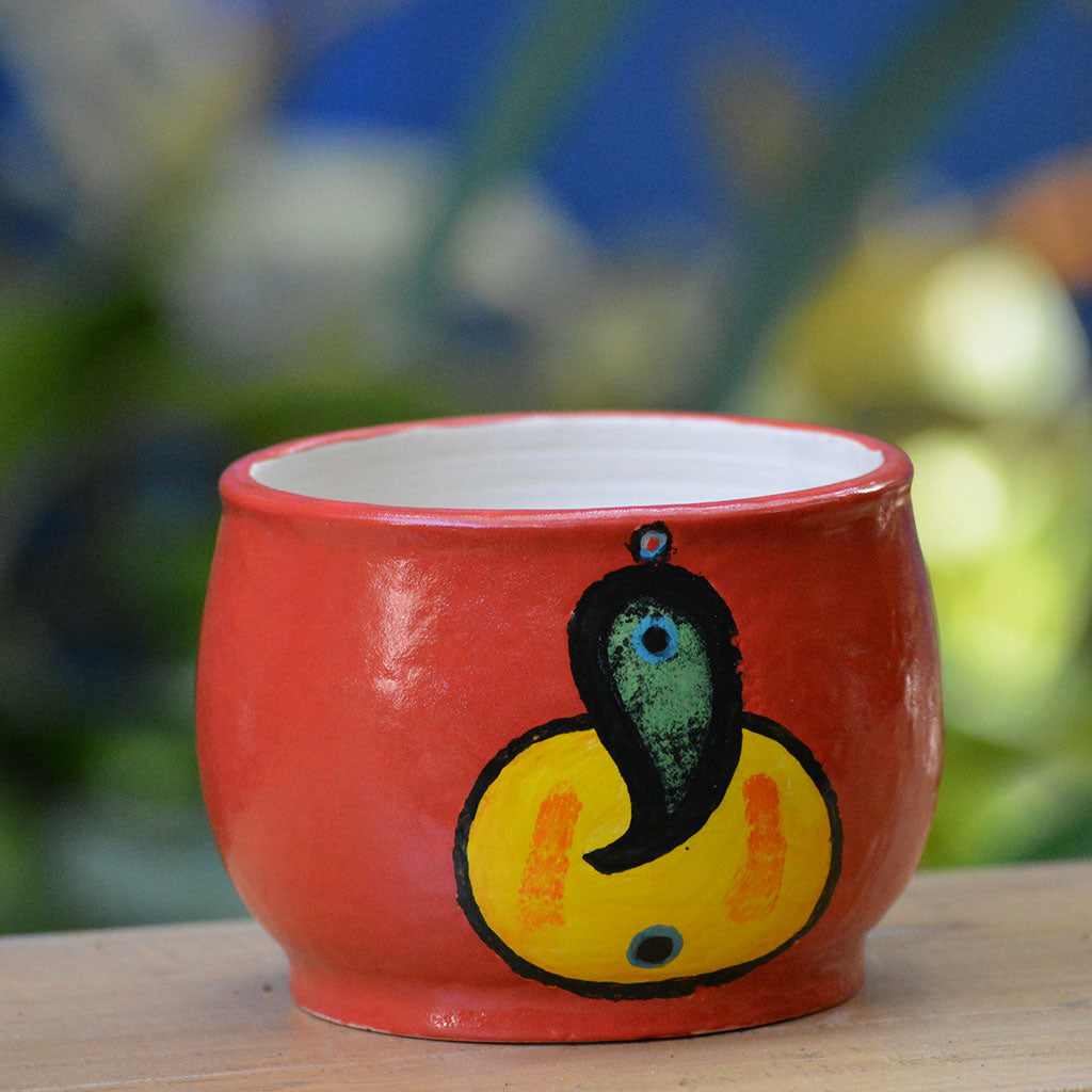  Abstract Ganesh Ceramic Pot