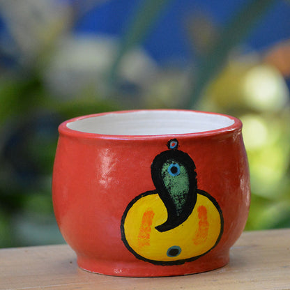  Abstract Ganesh Ceramic Pot