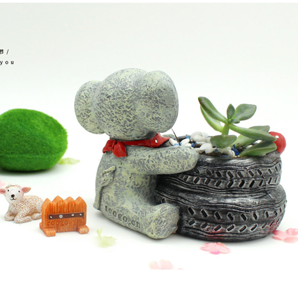  Baby Elephant Resin Succulent Pot