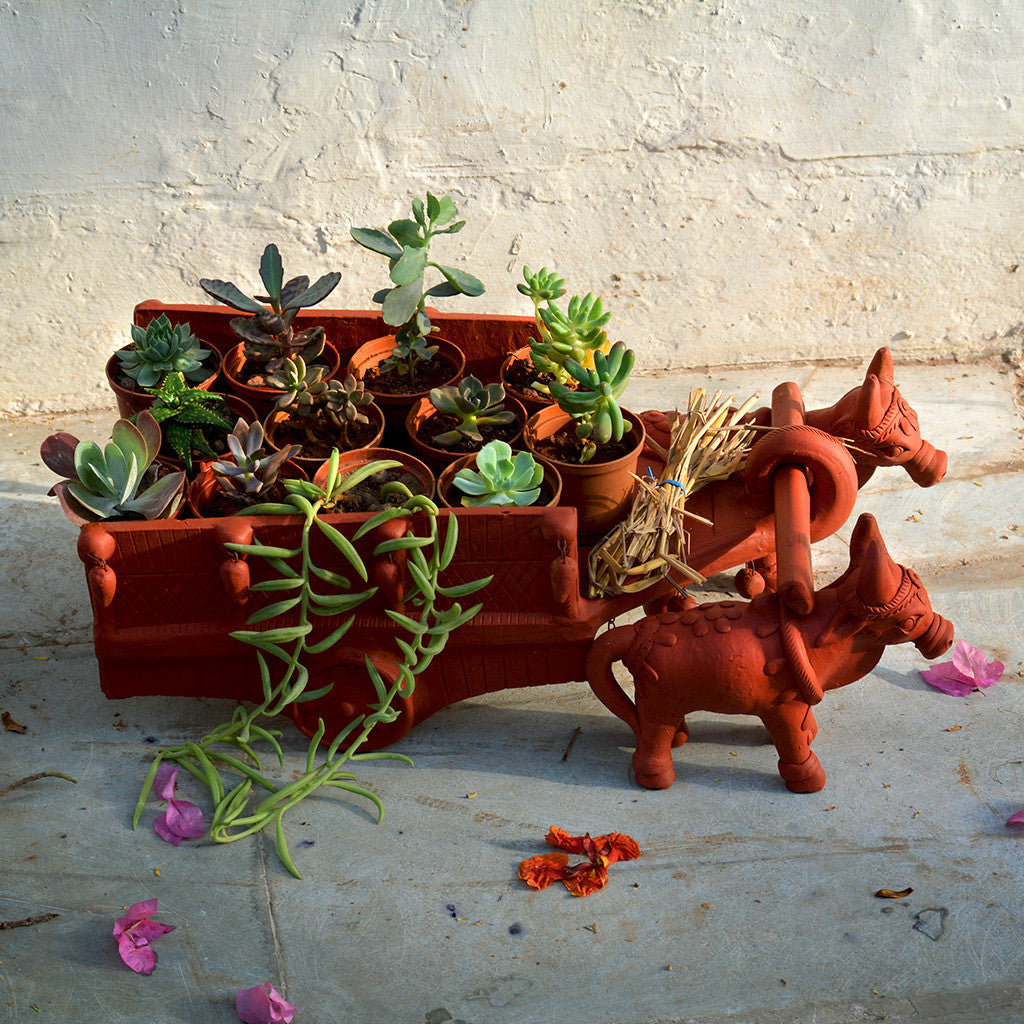  Bullock Cart Pot Stand
