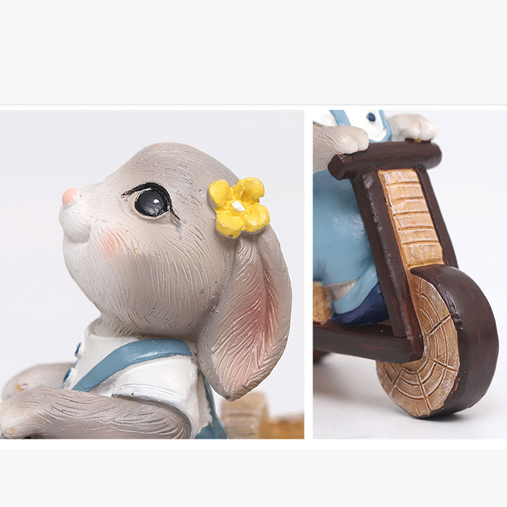 Bunny Riding Cycle Resin Succulent Pot