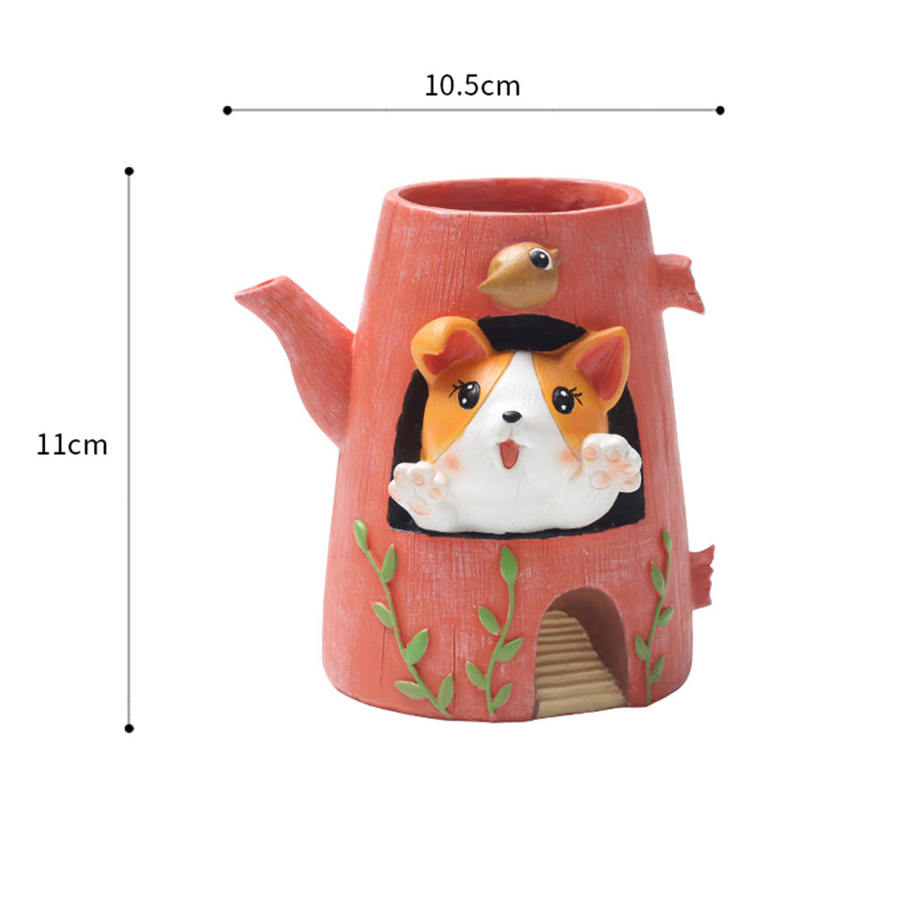  Cute Puppy In The Kettle Resin Succulent Pot