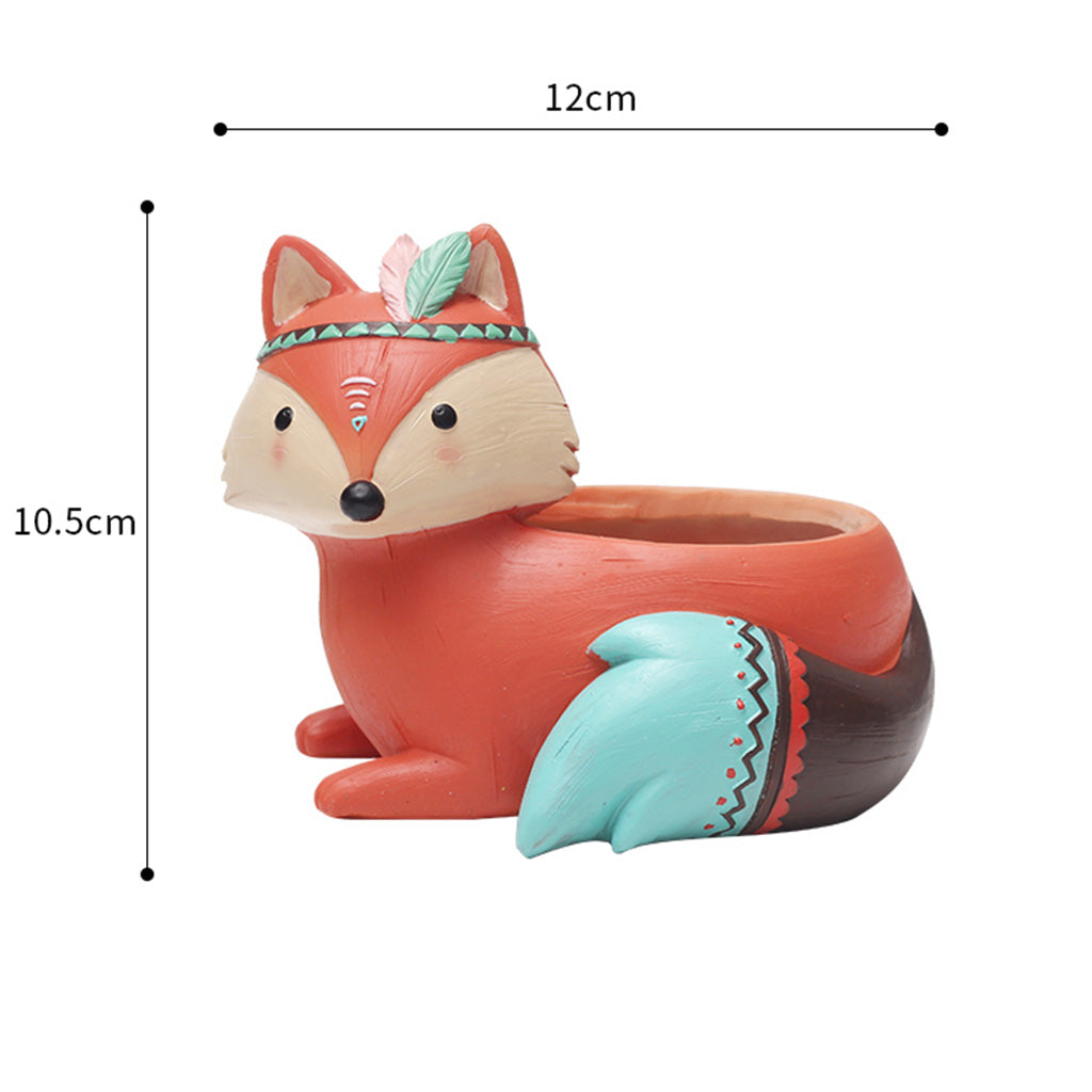  Cute Tribal Fox Resin Succulent Pot