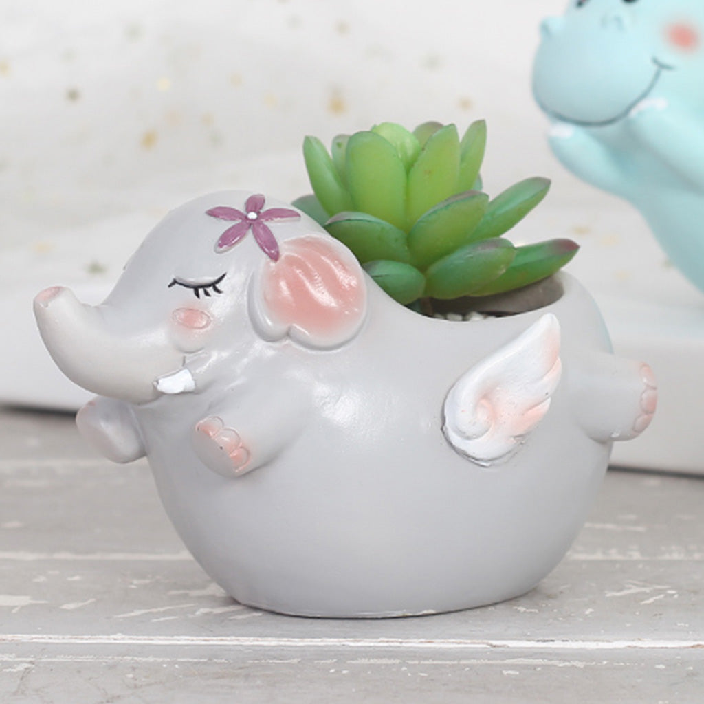  Cute Flying Elephant Resin Succulent Pot