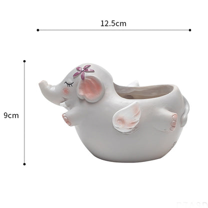  Cute Flying Elephant Resin Succulent Pot