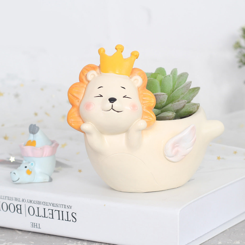  Cute Flying Lion Resin Succulent Pot