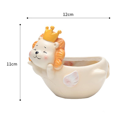  Cute Flying Lion Resin Succulent Pot