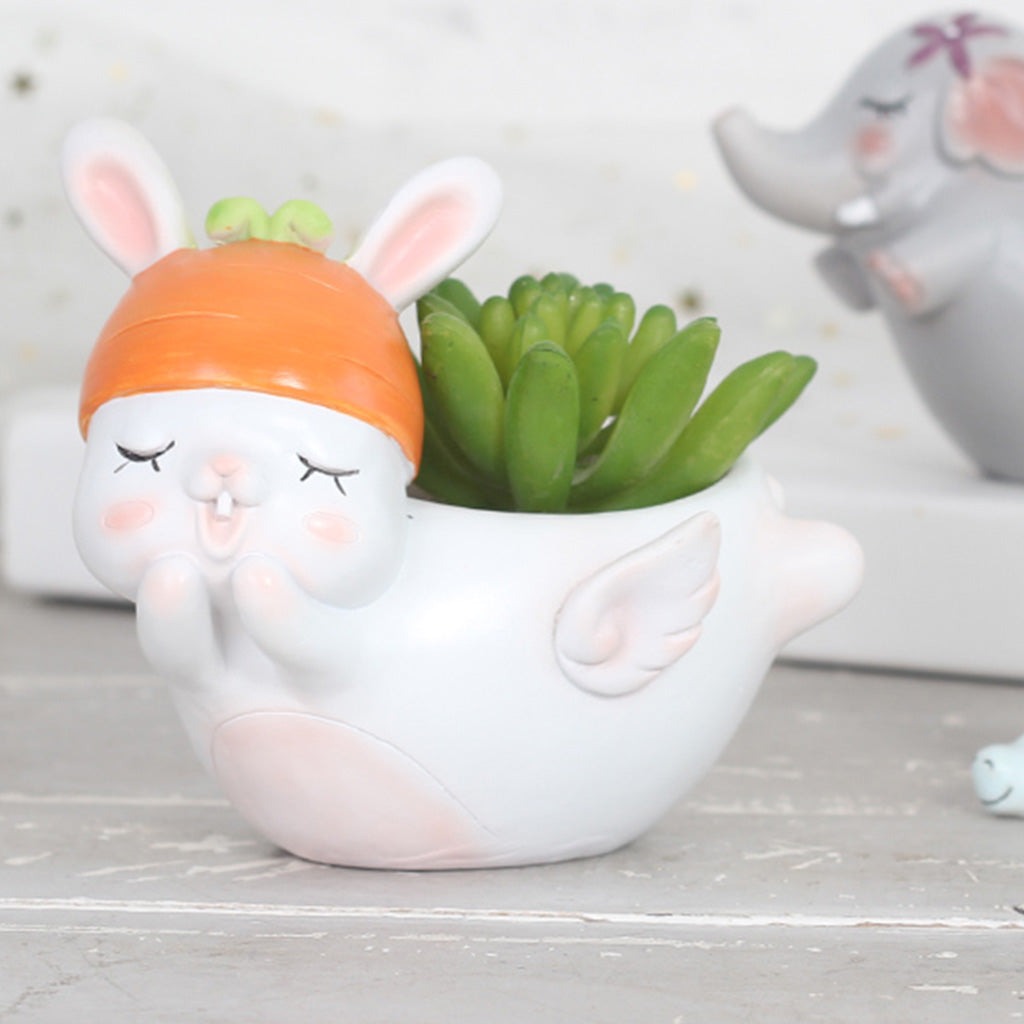  Cute Flying Rabbit Resin Succulent Pot