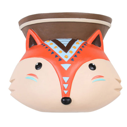  Hanging Tribal Fox Resin Succulent Pot