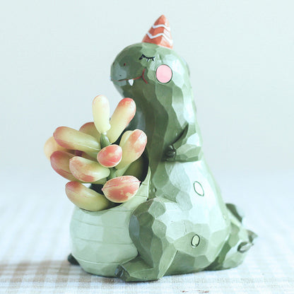  Cute Dinosaur Resin Succulent Pot