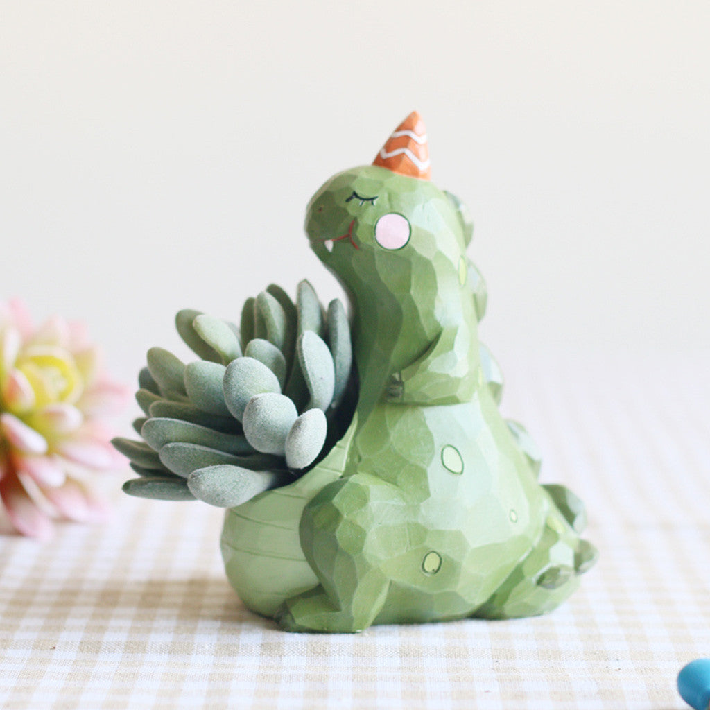  Cute Dinosaur Resin Succulent Pot