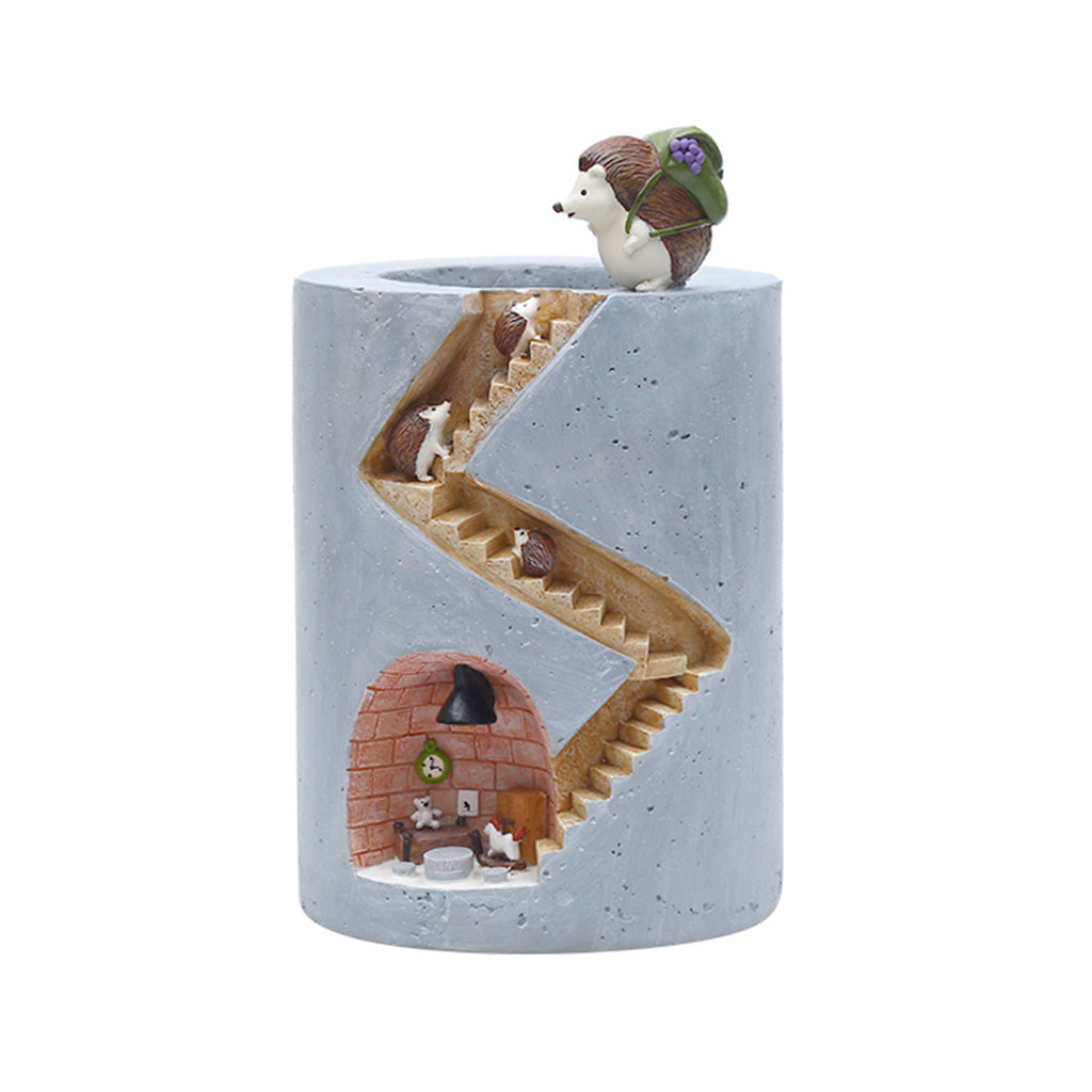  Hedgehog Family Home Resin Succulent Pot