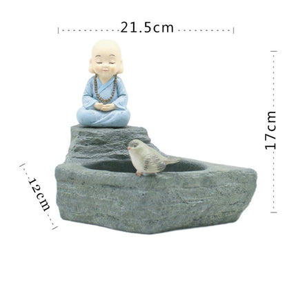  Meditating Monk Resin Succulent Pot