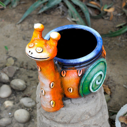  Terracotta Snail Colorful Planter