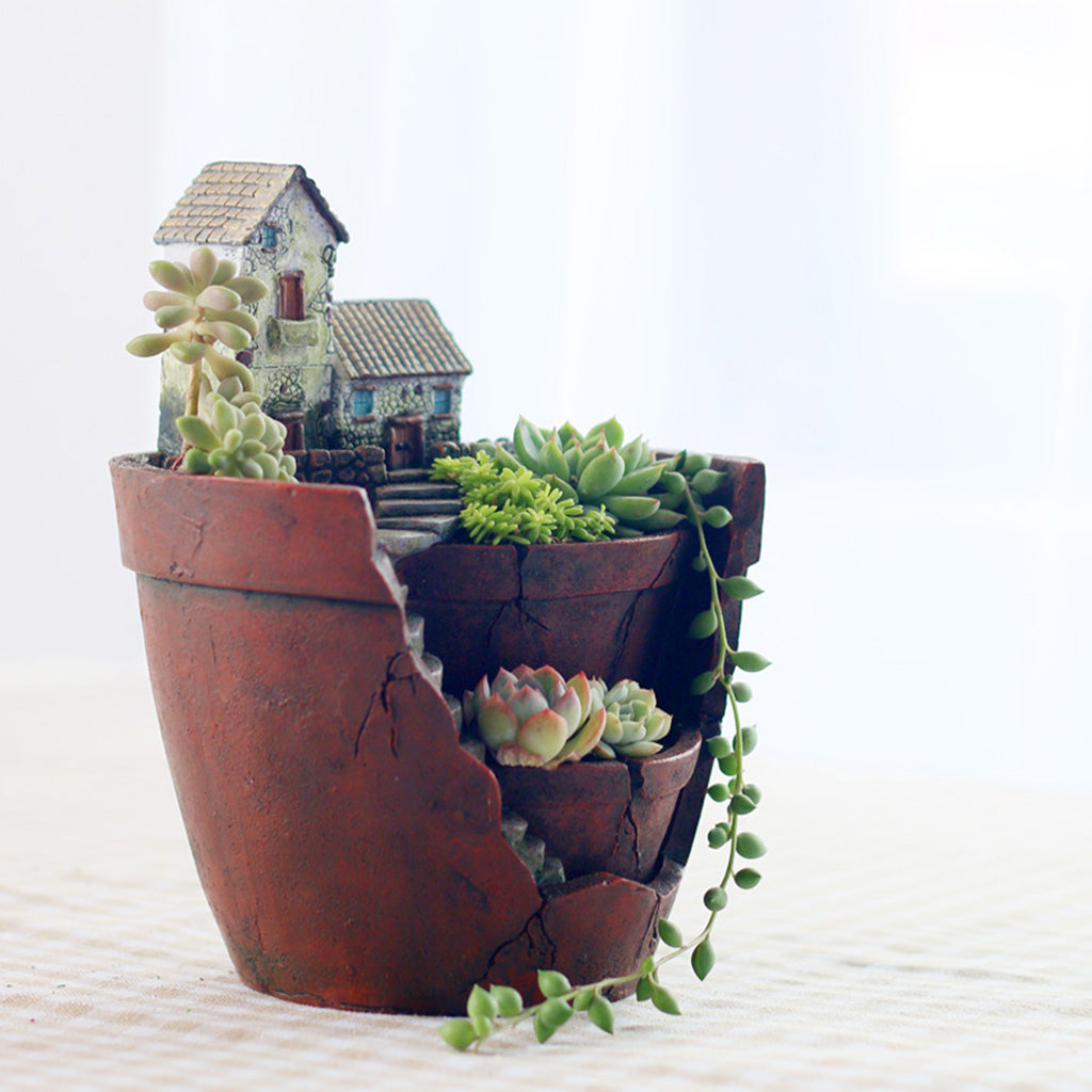  Vintage House Resin Succulent Pot
